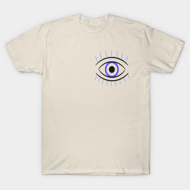 blue evil eye minimalistic art T-Shirt by minimalist studio